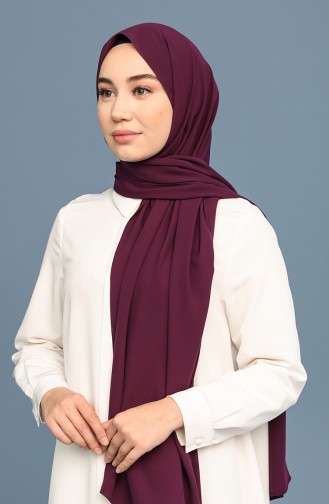 Platin Düz Medine İpeği Şal 1041-13 Mürdüm
