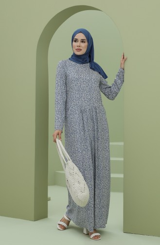 Blue Hijab Dress 3304-09