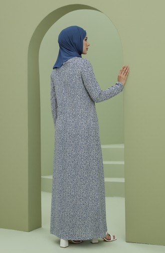 Blau Hijab Kleider 3304-09