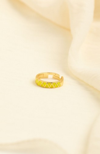 Yeşil Gold Desenli Yüzük 0109-03 Sarı