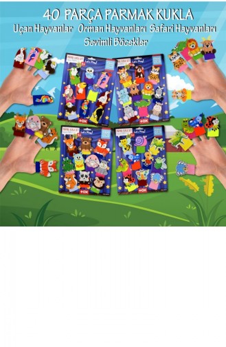 4 Set 40 Parça Tox Sevimli Böcekler Uçan Safari Ve Orman Hayvanlar Parmak Kukla T218 T219 T222 T223 T040300246