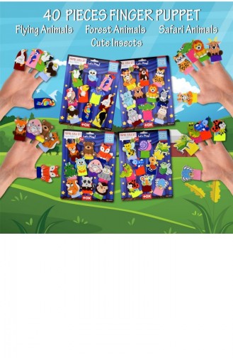 4 Set 40 Parça Tox Sevimli Böcekler Uçan Safari Ve Orman Hayvanlar Parmak Kukla T218 T219 T222 T223 T040300246