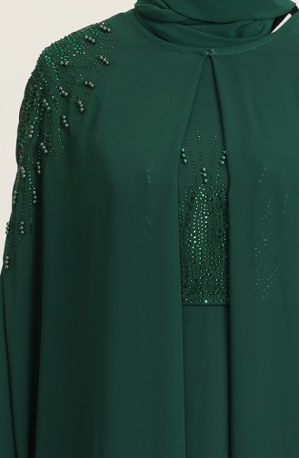 Green Hijab Evening Dress 1323-05