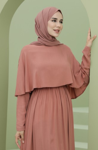 Dusty Rose Hijab Dress 8329-04