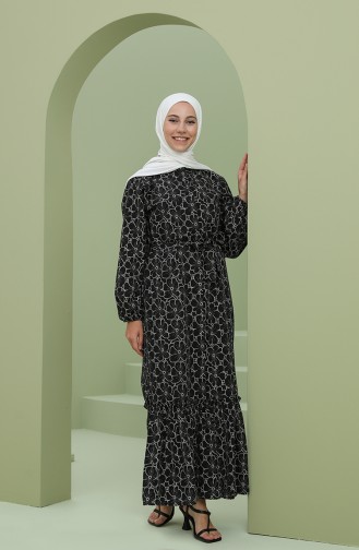 Schwarz Hijab Kleider 2MY1030120054-0
