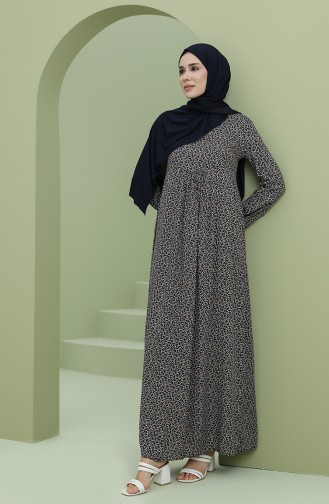 Schwarz Hijab Kleider 3298-01