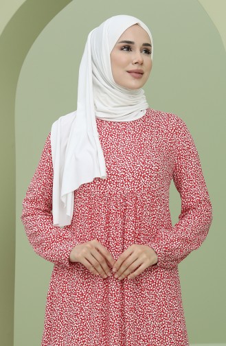 Rot Hijab Kleider 3298-03