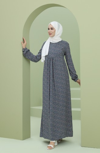 Petrol Hijab Dress 3298-04