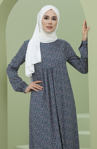 Petroleum Hijab Kleider 3298-04