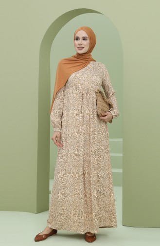 Gelb Hijab Kleider 3298-07