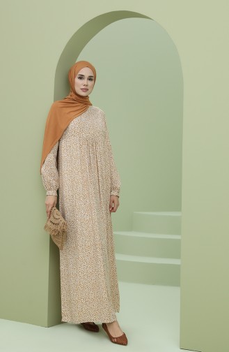 Gelb Hijab Kleider 3298-07