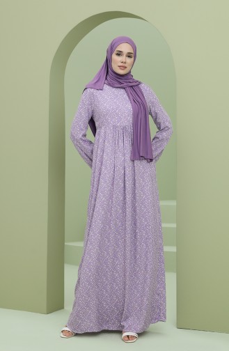 Lila Hijab Kleider 3298-08