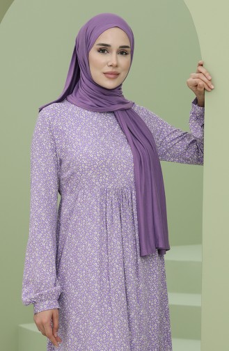 Lila Hijab Kleider 3298-08
