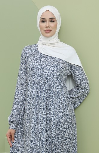 Blau Hijab Kleider 3298-09