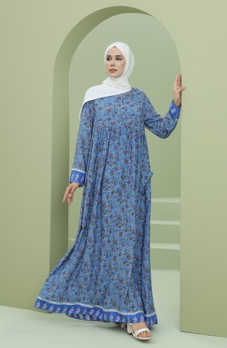 Blue Hijab Dress 3299-01