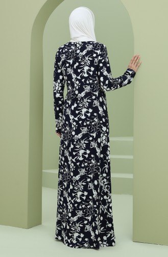 Navy Blue Hijab Dress 3301-01