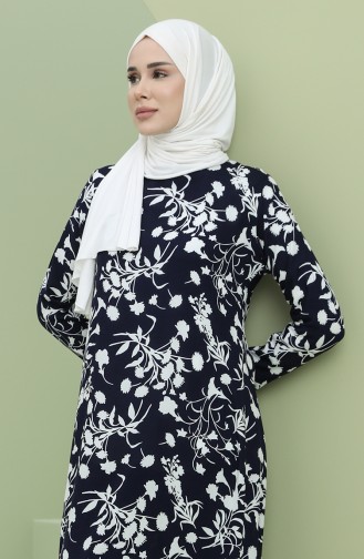 Dunkelblau Hijab Kleider 3301-01