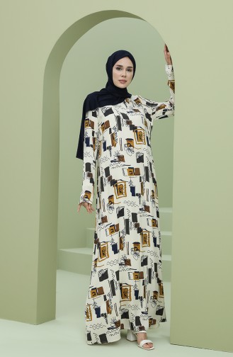 Braun Hijab Kleider 3301-02