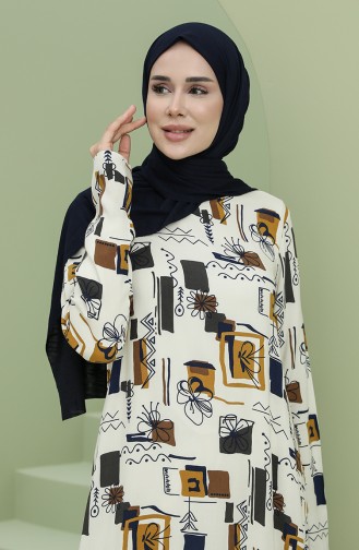 Brown Hijab Dress 3301-02