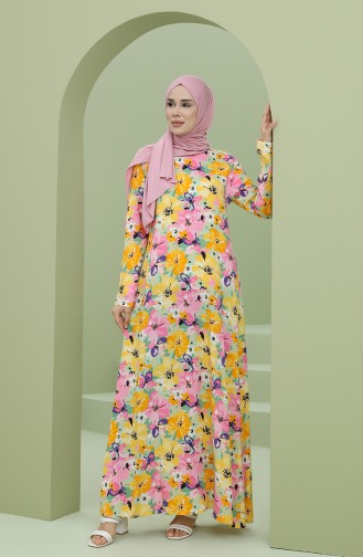 Grün Hijab Kleider 3301-04