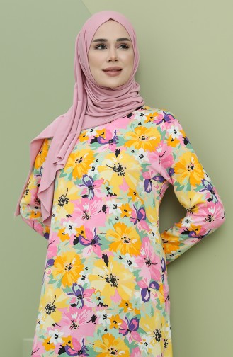 Grün Hijab Kleider 3301-04