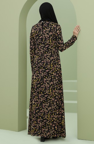 Schwarz Hijab Kleider 3301-07