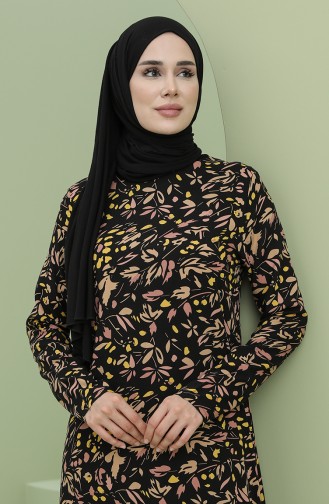 Black Hijab Dress 3301-07