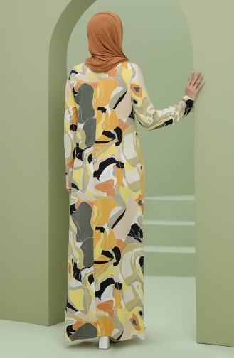 Yellow Hijab Dress 3301-08