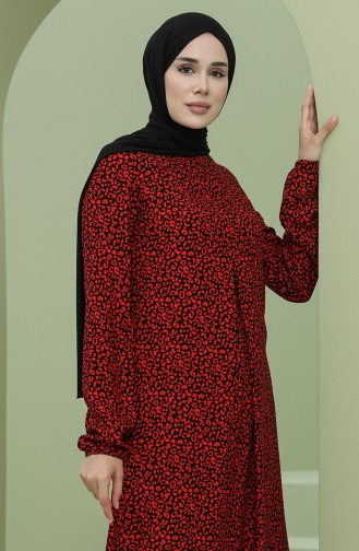Red Hijab Dress 3302-03