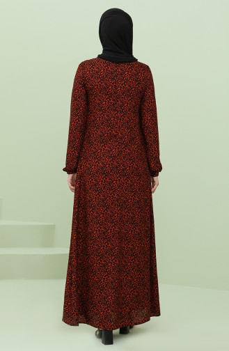 Brown Hijab Dress 3302-05