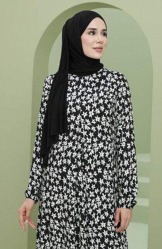 White Hijab Dress 3302-09