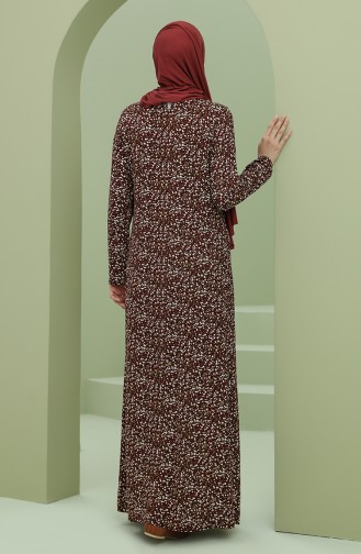 Dark Claret Red Hijab Dress 3304-01