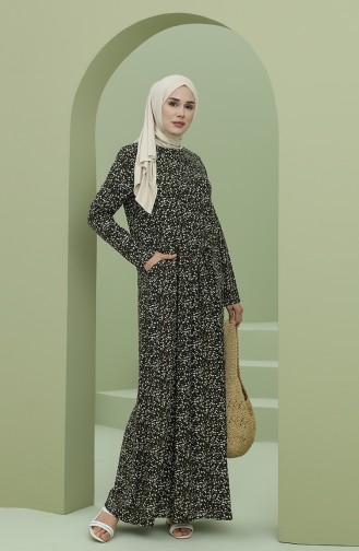 Khaki Hijab Dress 3304-03