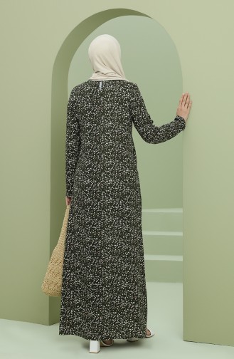 Khaki Hijab Dress 3304-03