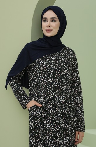 Schwarz Hijab Kleider 3304-04