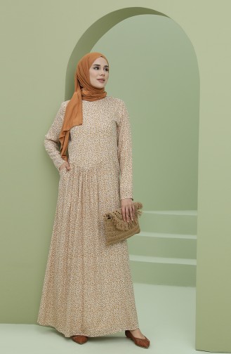 Mustard Hijab Dress 3304-05