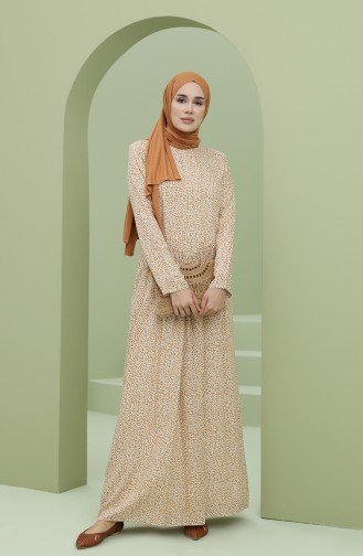 Senf Hijab Kleider 3304-05