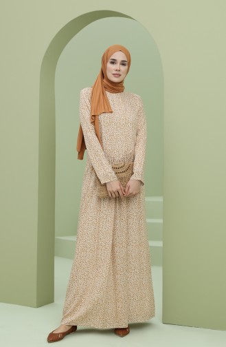 Mustard Hijab Dress 3304-05