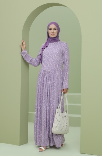 Lila Hijab Kleider 3304-06