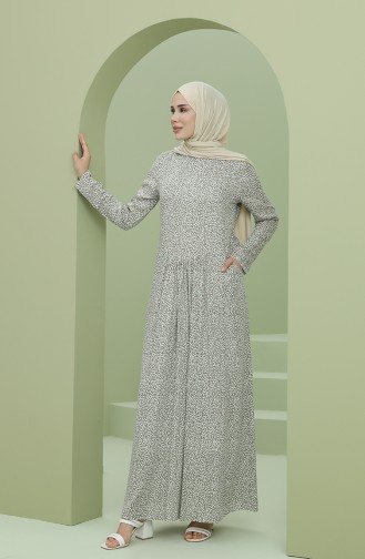 Grün Hijab Kleider 3304-07