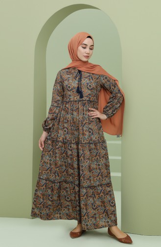 Mustard Hijab Dress 22K1508-01