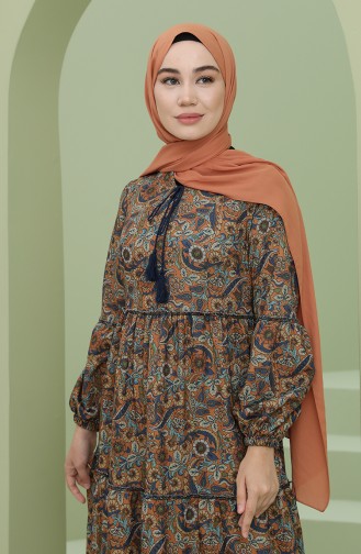 Mustard Hijab Dress 22K1508-01