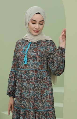Indigo Hijab Dress 22K1508-02
