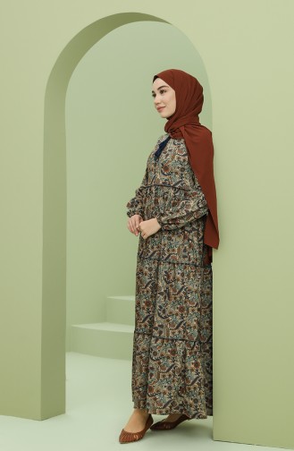 Beige Hijab Kleider 22K1508-03