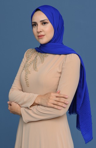 Simli Abiye Şal 1031-05 Saks