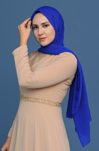 Simli Abiye Şal 1031-05 Saks