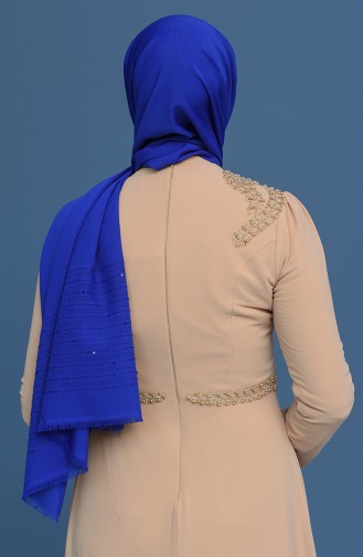 Simli Abiye Şal 1031-05 Saks
