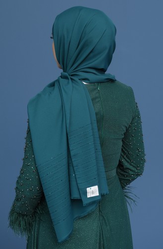 Simli Abiye Şal 1031-08 Zümrüt Yeşili