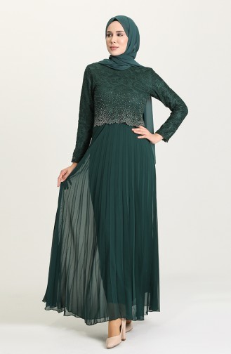 Smaragdgrün Hijab-Abendkleider 3030-01