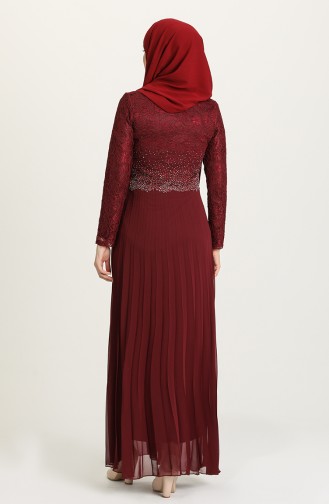 Powder Hijab Evening Dress 3030-07